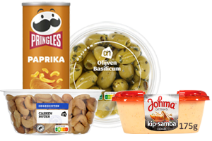 Borrel, chips, snacks