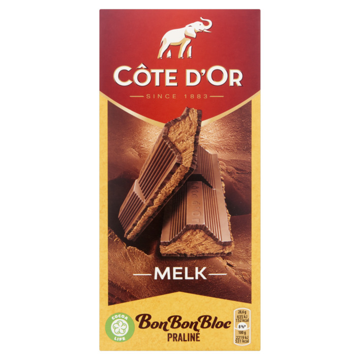 Côte d'Or BonBonBloc chocoladereep praliné melk