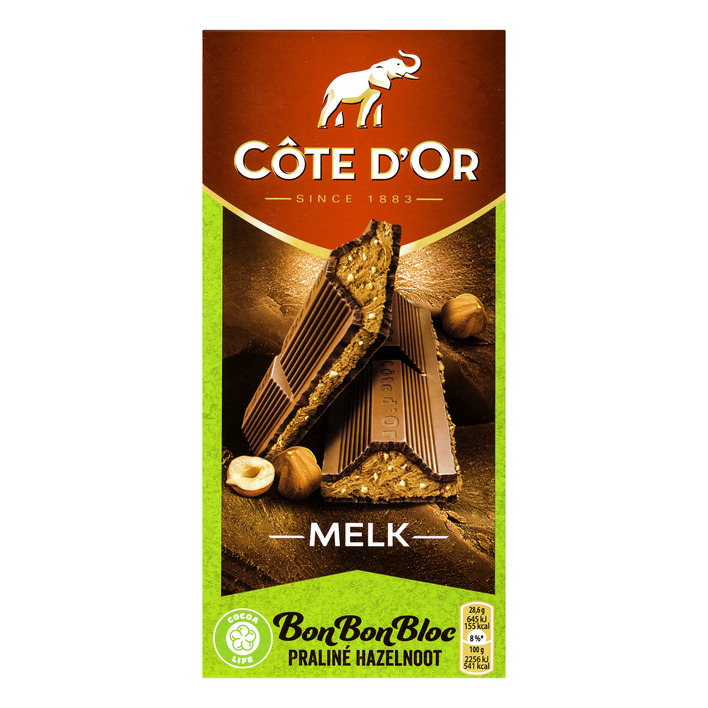 Côte d'Or BonBonBloc chocoladereep hazelnoot