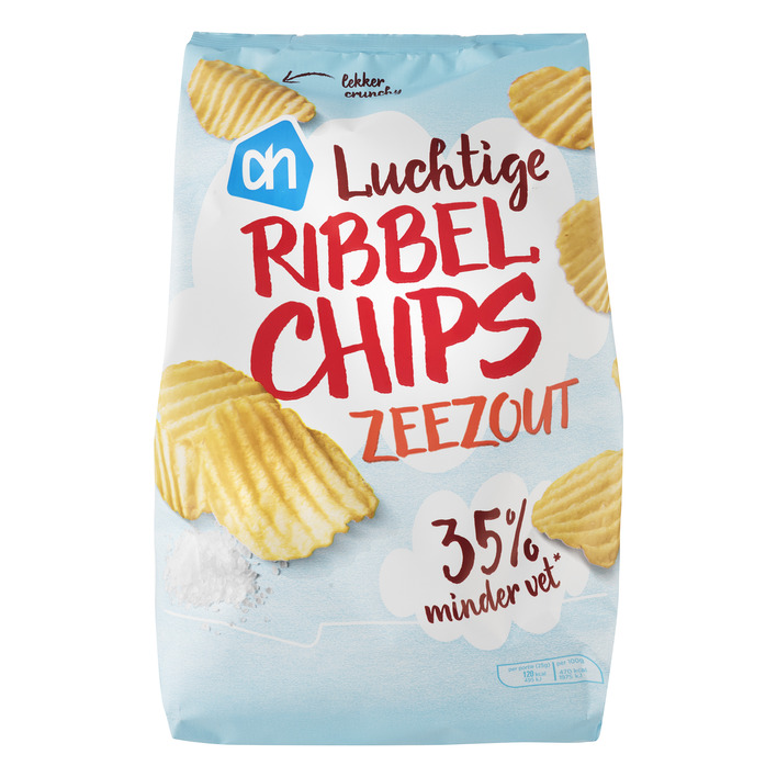 AH Ribbelchips zeezout