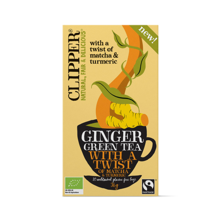 Clipper Ginger matcha turmeric organic green tea