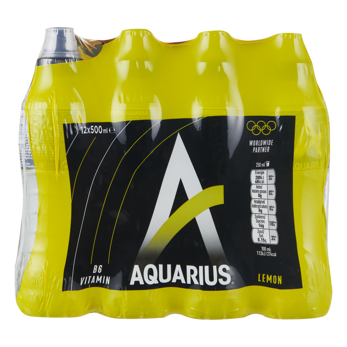 Aquarius Daily hydration lemon 12-pack
