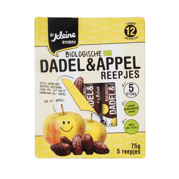 De Kleine Keuken Biologische dadel & appel reepjes 12m+