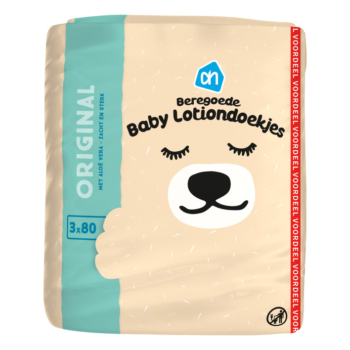 AH Beregoede baby lotiondoekjes 3-pack