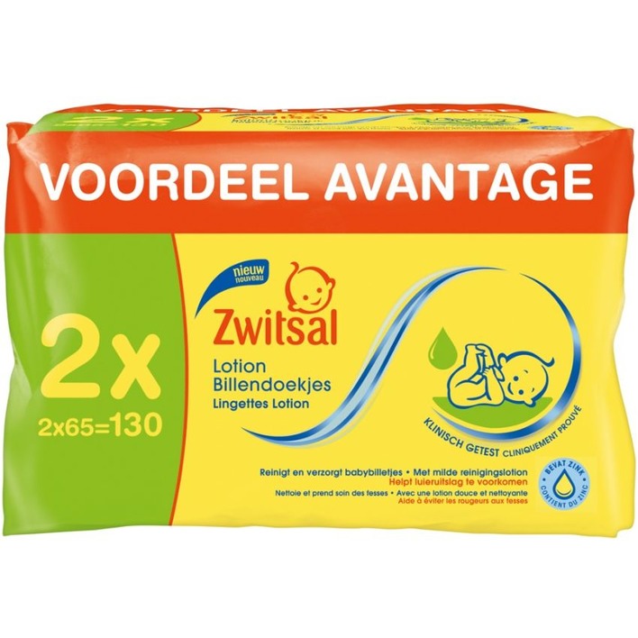 Zwitsal Baby lotion billendoekjes 2-pack