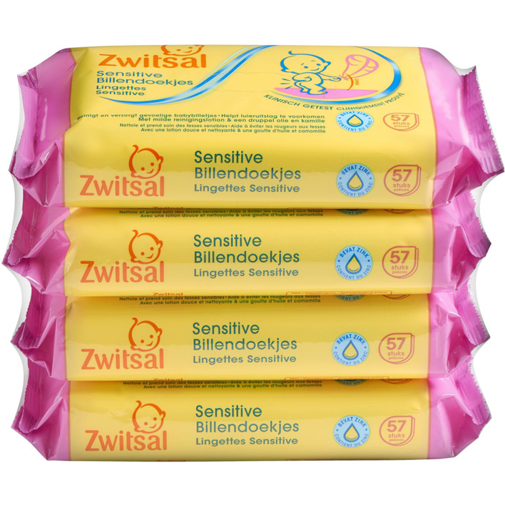 Zwitsal Baby sensitive billendoekjes 4-pack