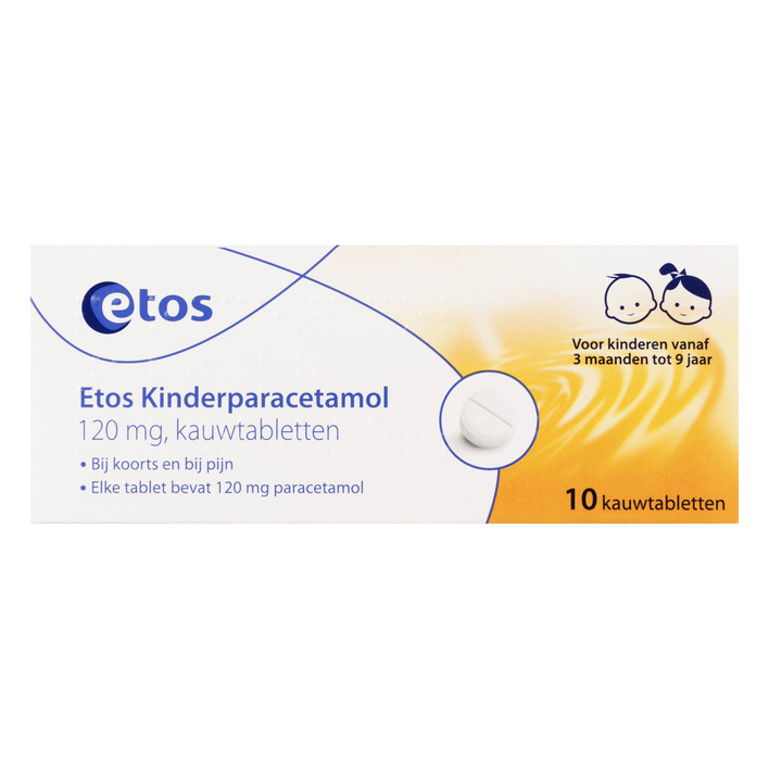Etos Kinderparacetamol kauwtabletten 120 mg
