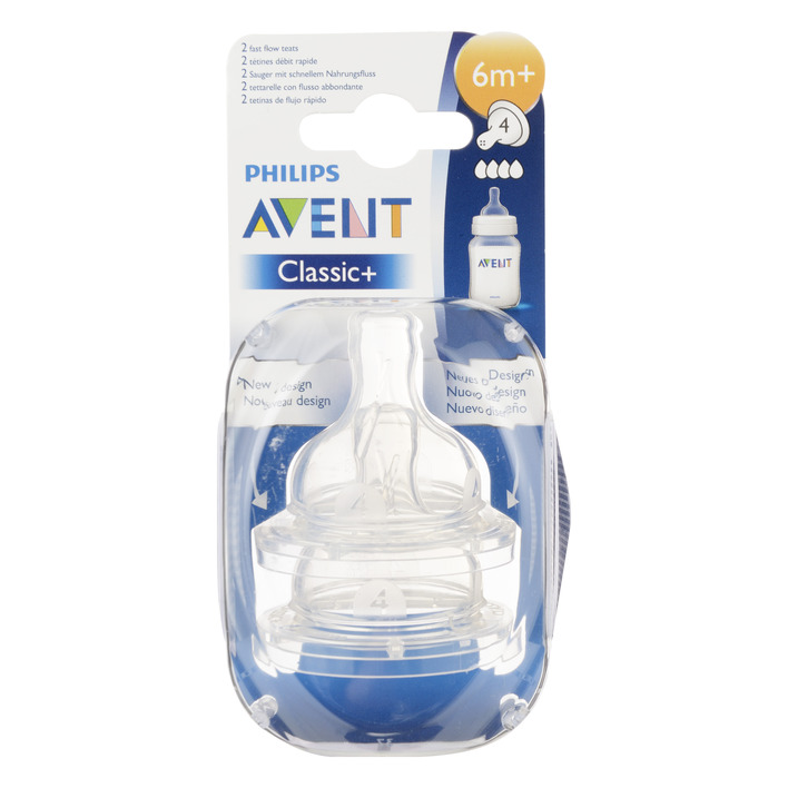 Avent Flesspeen 6 maanden 4 gaatjes