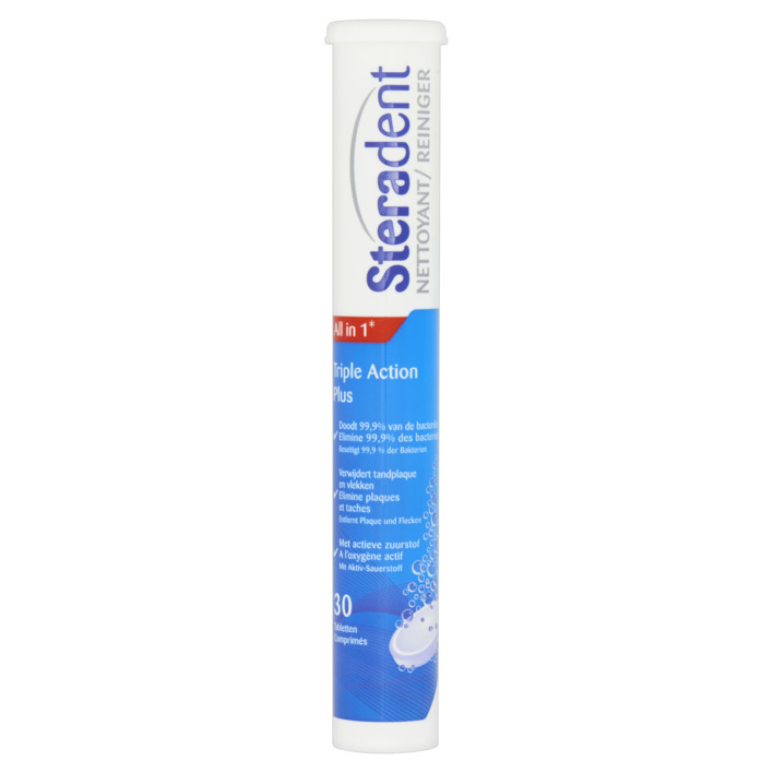 Steradent Kunstgebit reiniger triple action plus