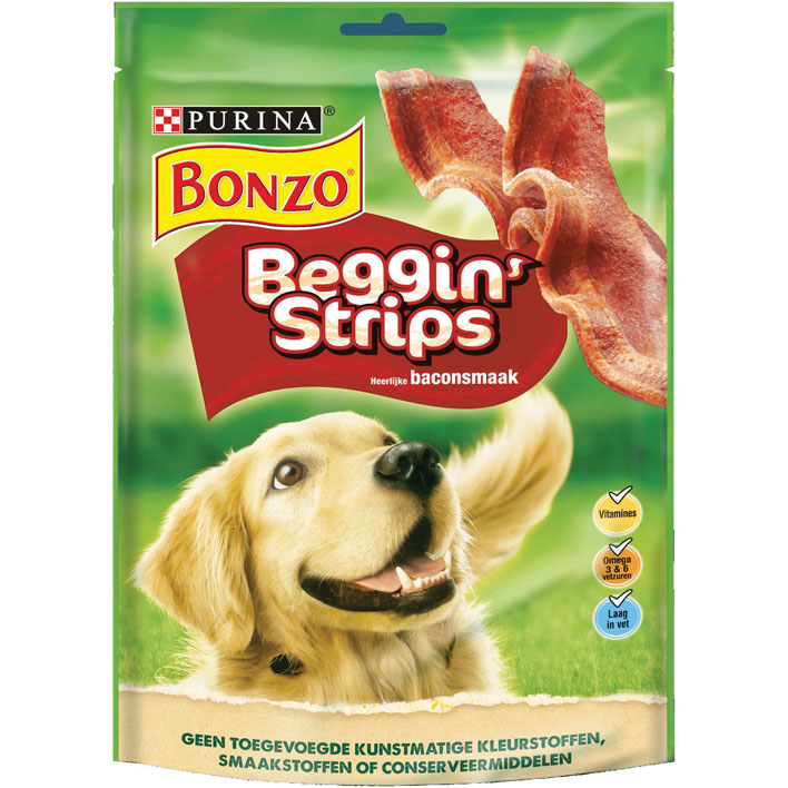 Bonzo Beggin' strips baconsmaak hondensnack