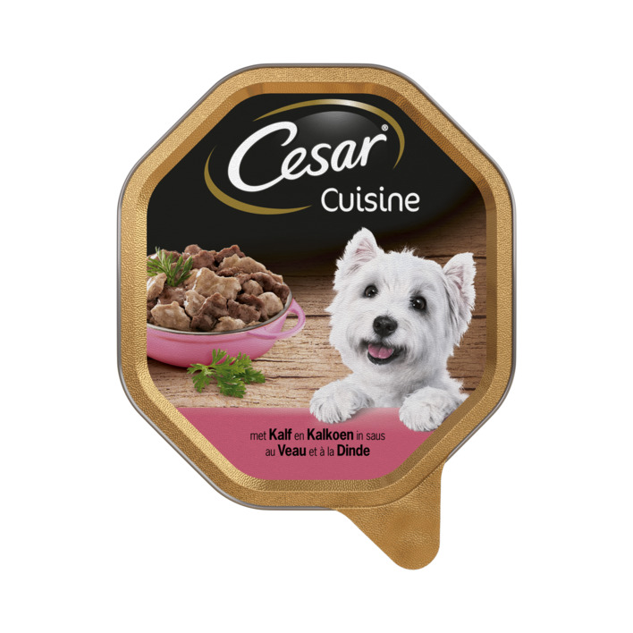 Cesar Hondenvoer nat kalf & kalkoen in saus