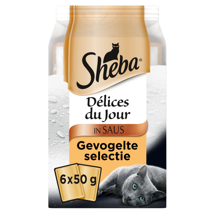 Sheba Délices du jour in saus kip & kalkoen