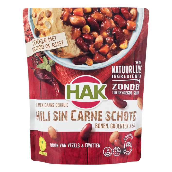 Hak Chili sin carne schotel