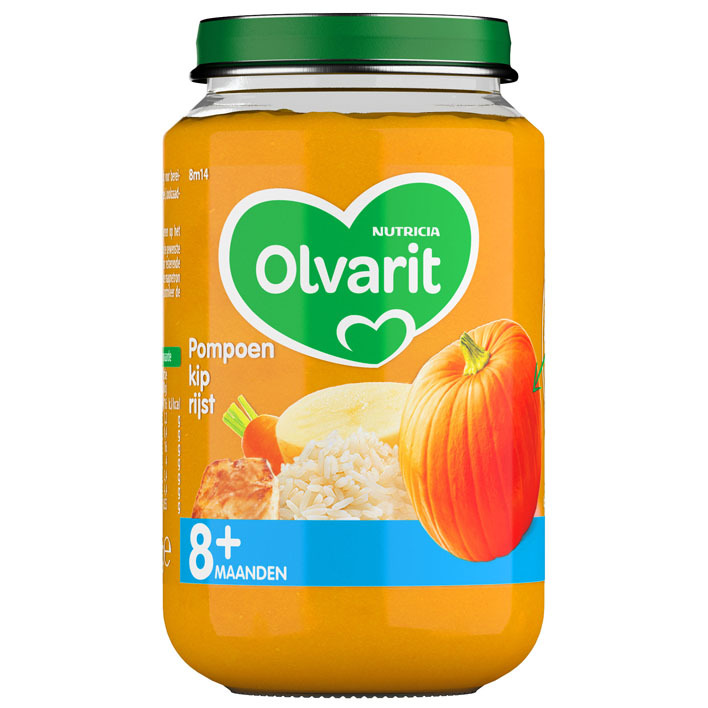 Olvarit Pompoen kip rijst 8m+