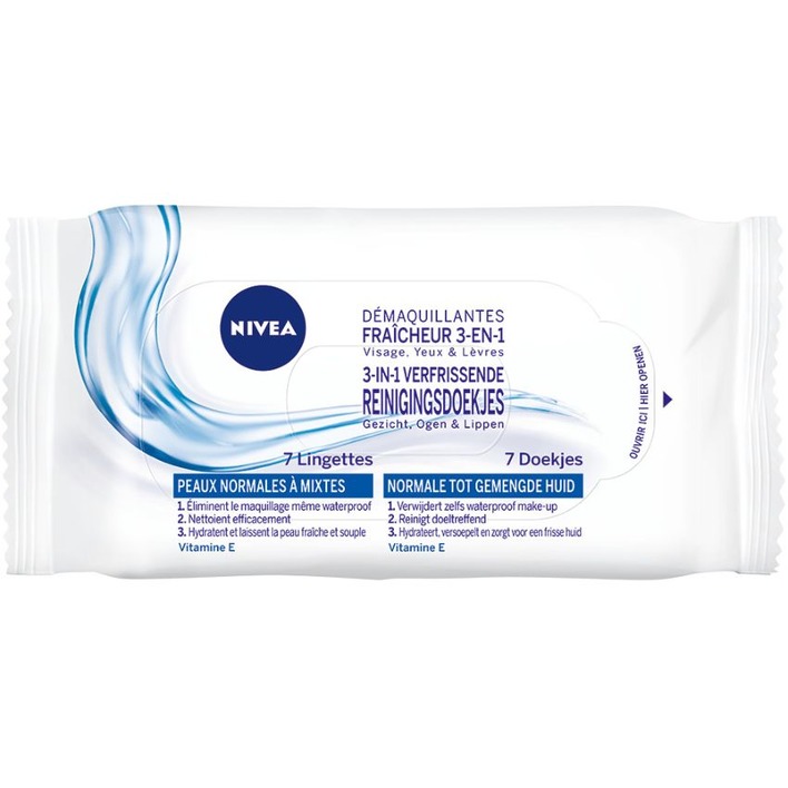 NIVEA 3in1 verfrissende reinigingsdoekjes