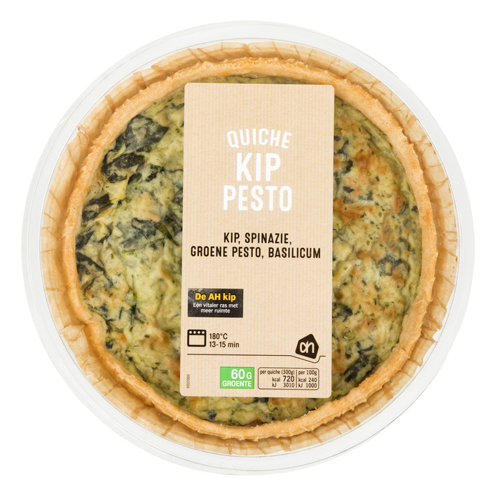 AH Quiche kip pesto spinazie