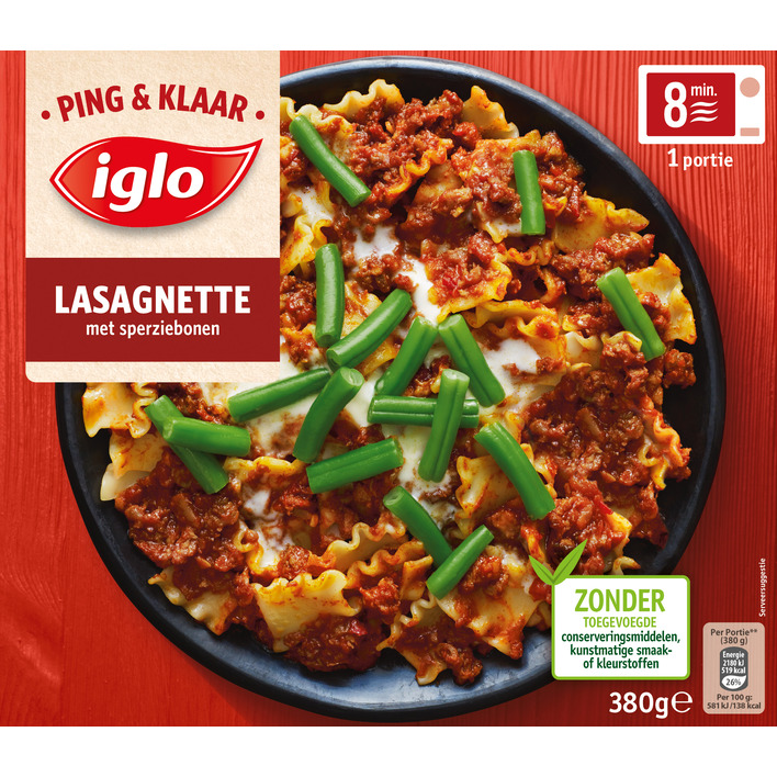 Iglo Ping & klaar lasagnette