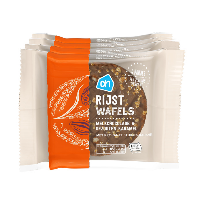 AH Rijstwafels melkchocolade 4-pack