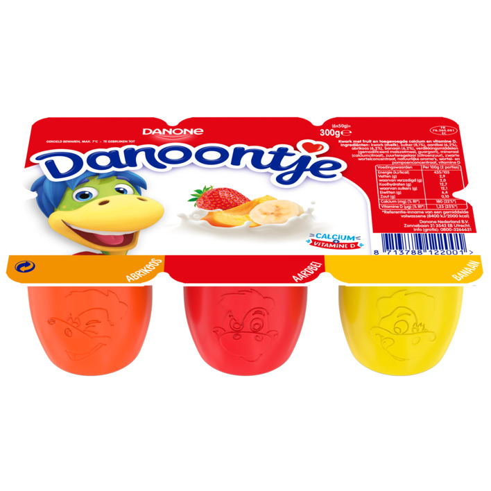 Danoontje Fruitkwark banaan aardbei abrikoos