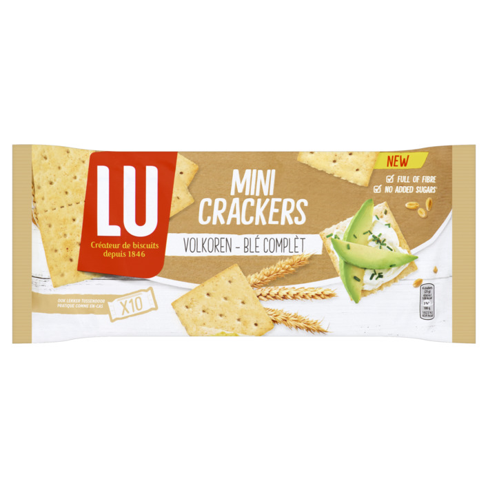 LU Mini crackers tarwebloem en volkorenmeel