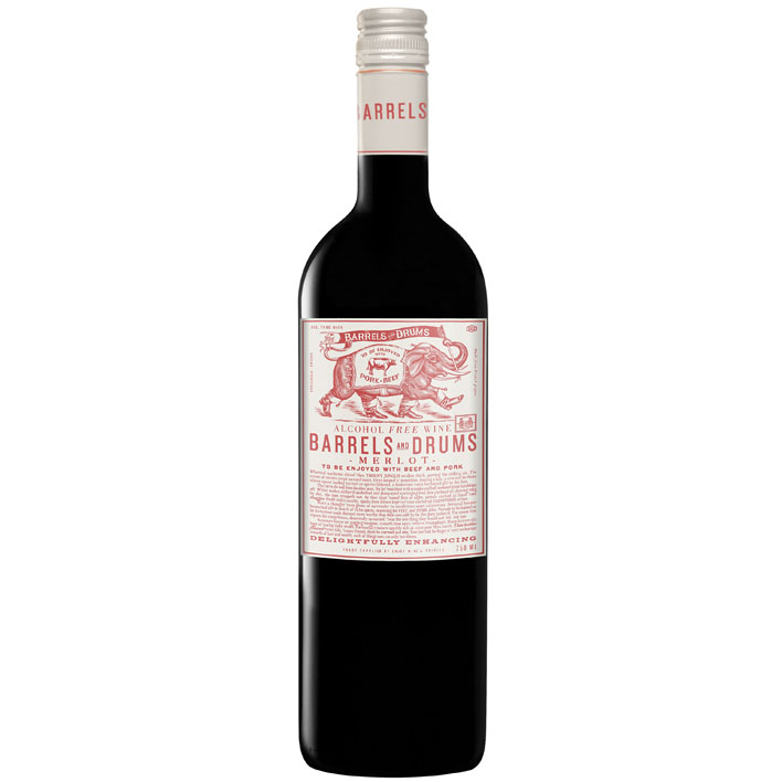 Barrels and drums Merlot Alcoholvrij