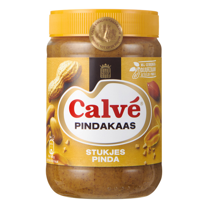 Calvé Pindakaas met stukjes pinda