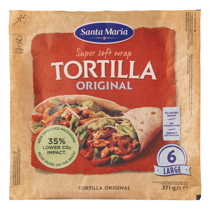 Santa Maria Tortilla wraps original 6x large