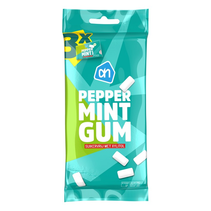 AH Peppermint gum suikervrij 3-pack