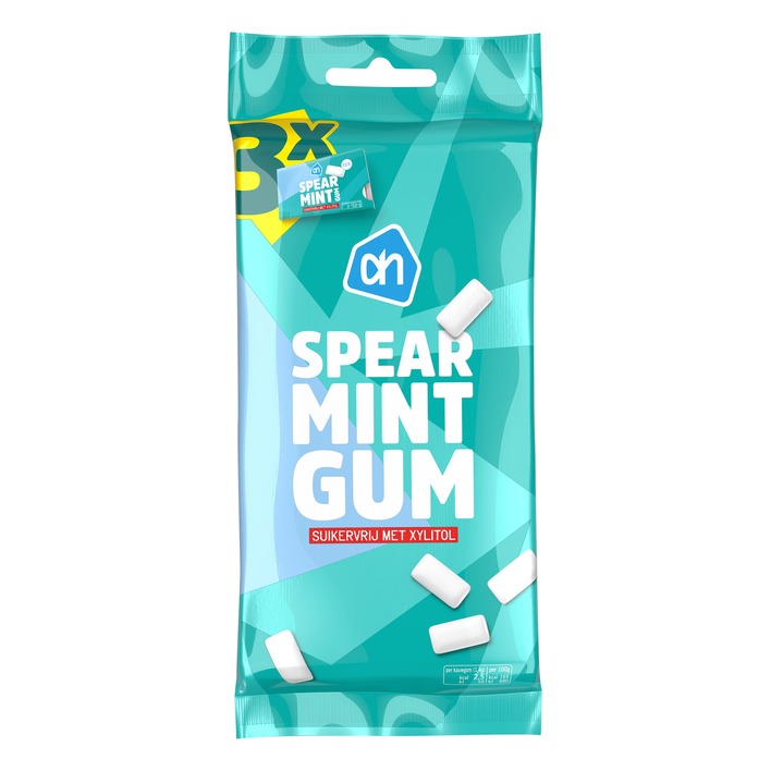 AH Spearmint gum suikervrij 3-pack