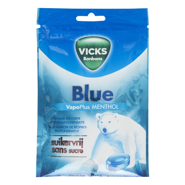 Vicks Blue menthol keelpastilles suikervrij