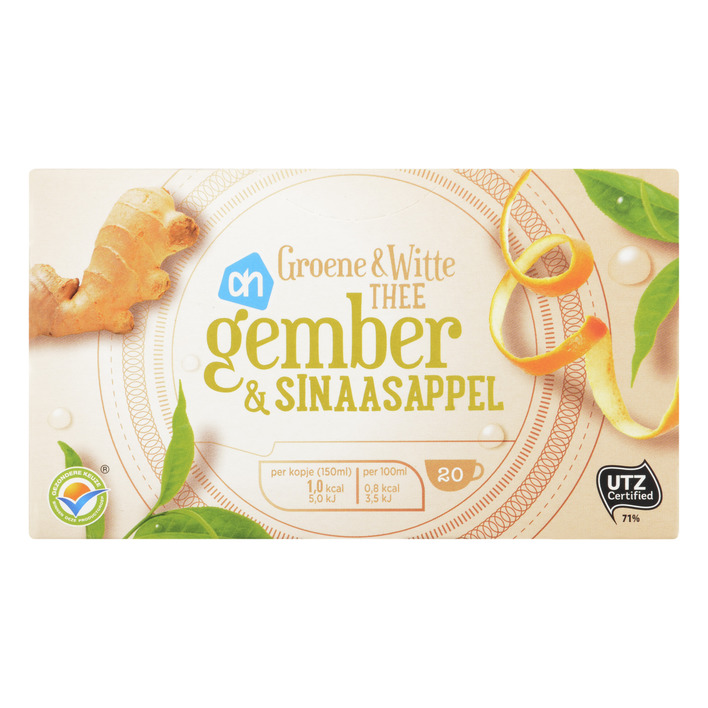 AH Biologisch Groene thee gember sinaasappel