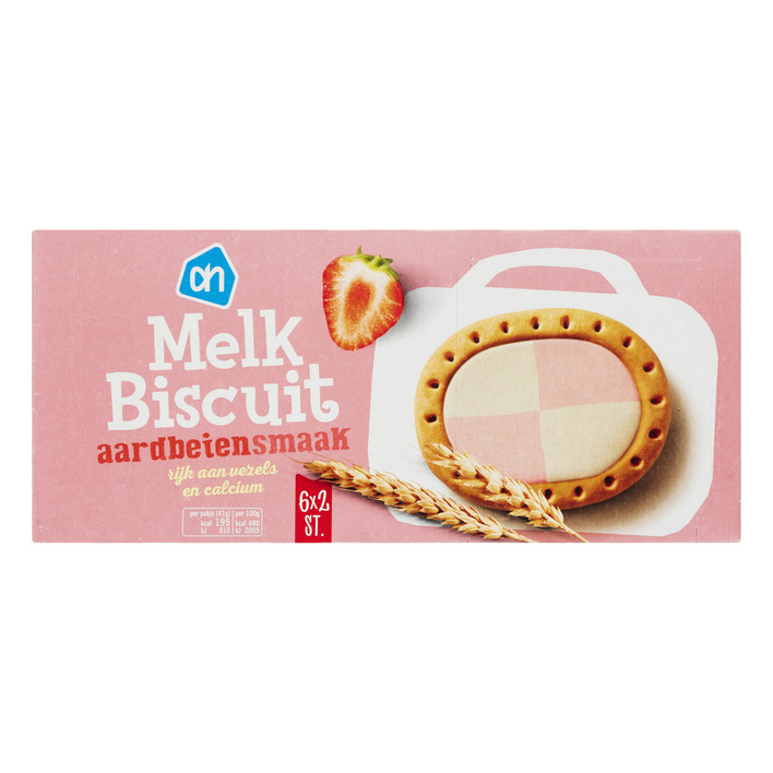 AH Melkbiscuit aardbeiensmaak