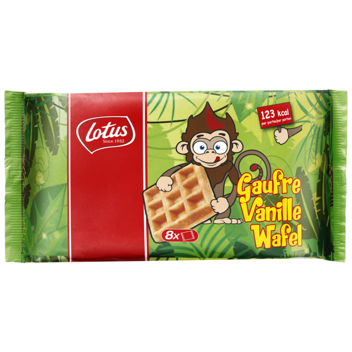 Lotus Wafels vanille aap