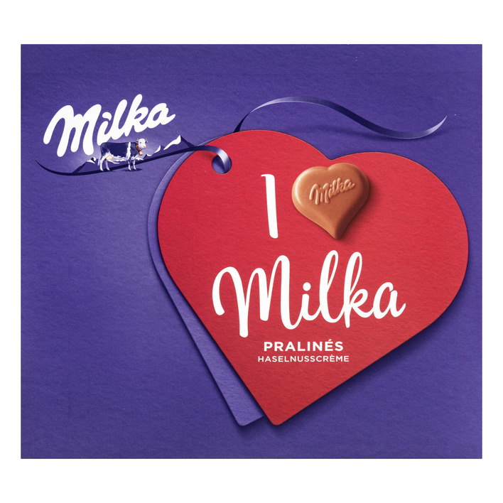 Milka With love pralines hazelnut crème