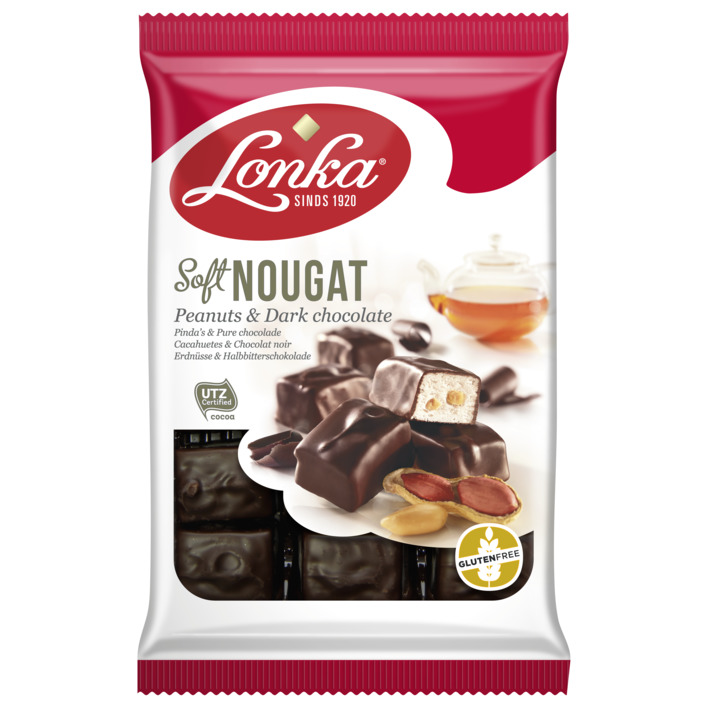 Lonka Soft nougat pinda's & pure chocolade