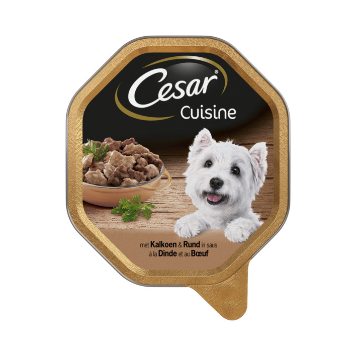 Cesar Cuisine met kalkoen & rund in saus