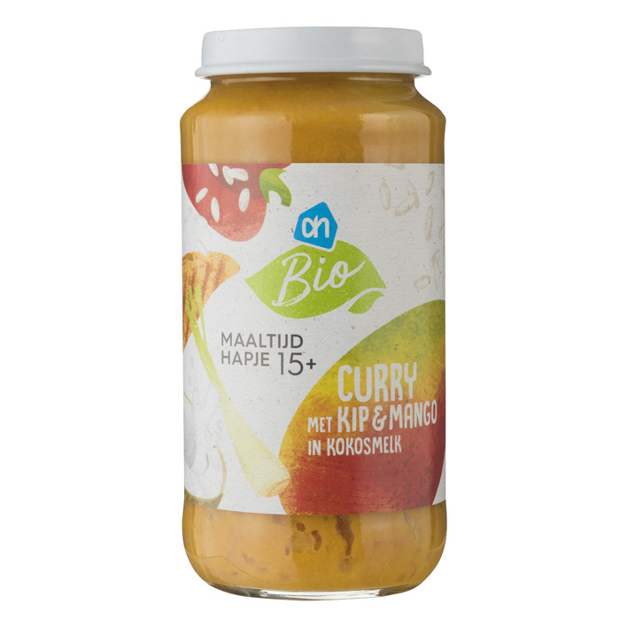 AH Biologisch Curry met kip en mango in kokos 15m+