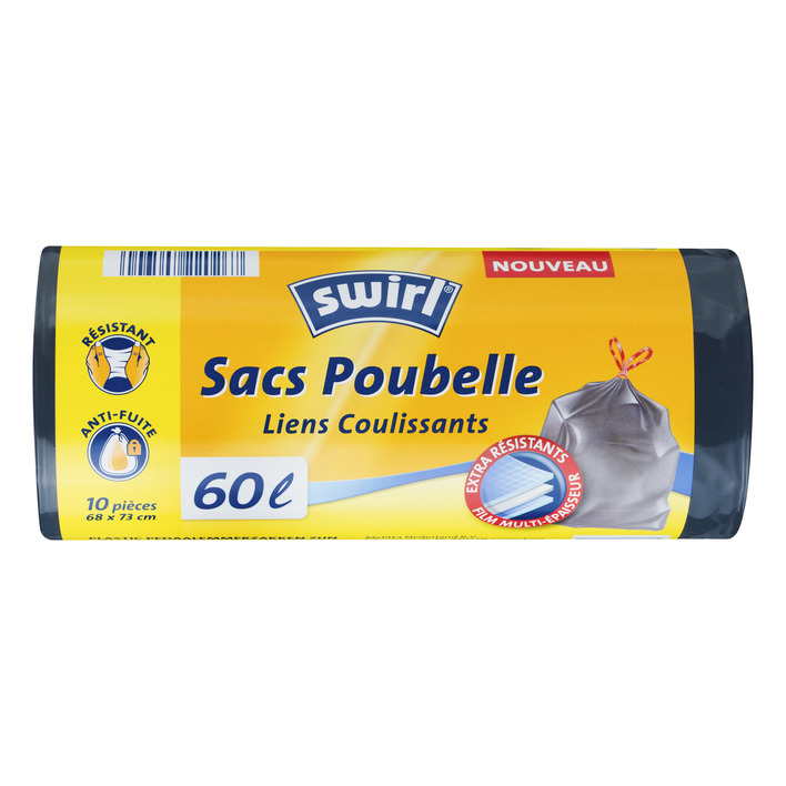 Swirl Vuilniszakken met trekband 60 liter