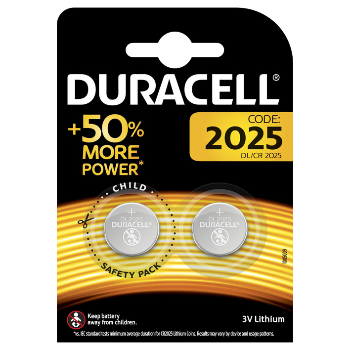 Duracell 2025 Lithium-knoopcelbatterijen CR2025