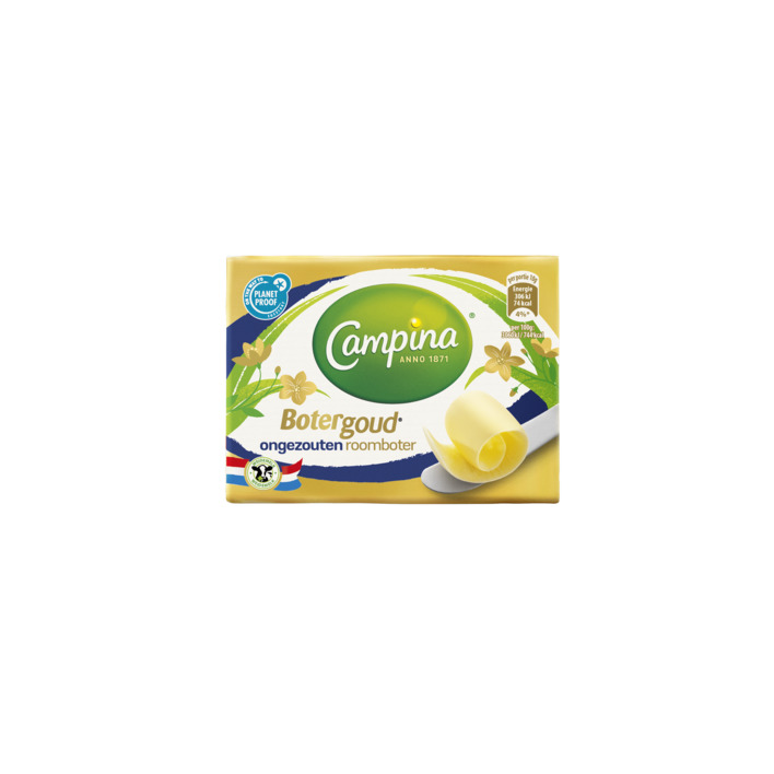 Campina Botergoud ongezouten roomboter