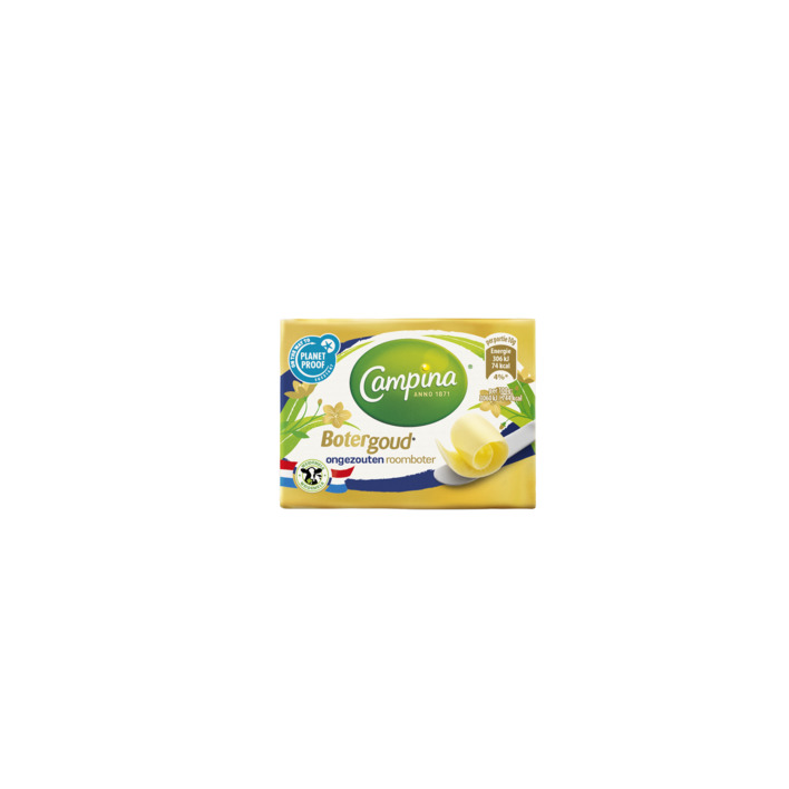 Campina Botergoud ongezouten roomboter