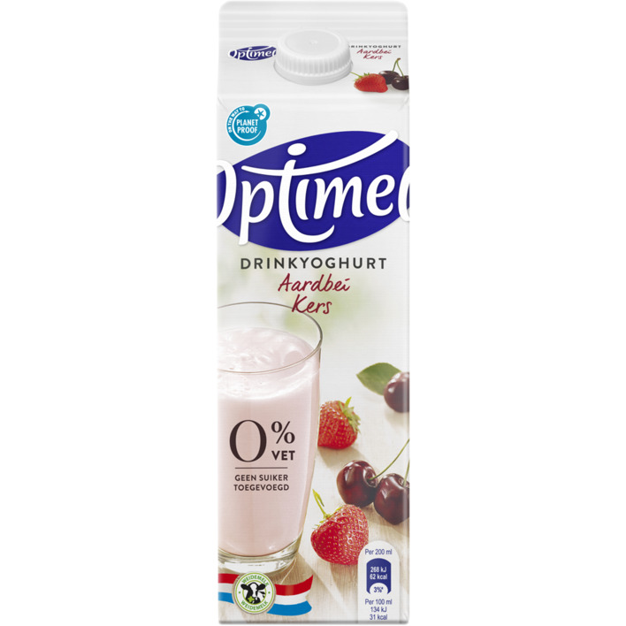 Optimel Drinkyoghurt aardbei-kers