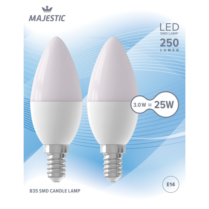 Majestic Led kaars mat E14 3W