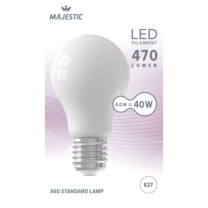Majestic Led fil standaard mat E27 40W