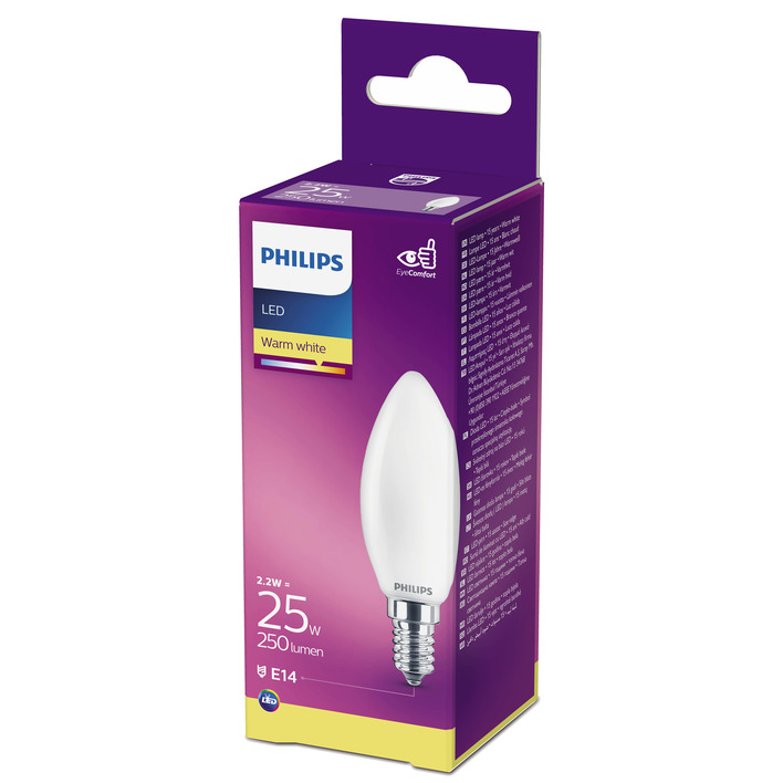 Philips Led fil kaars mat E14 25W