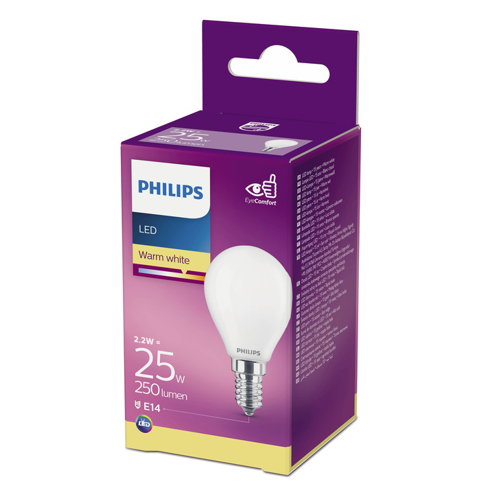 Philips Led fil kogel mat E14 25W