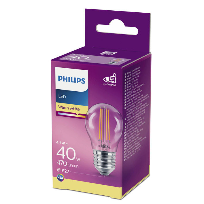 Philips Led fil kogel helder E27 40W