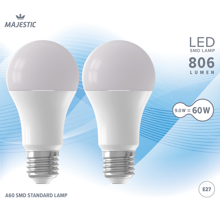 Majestic Led standaard mat E27 60W