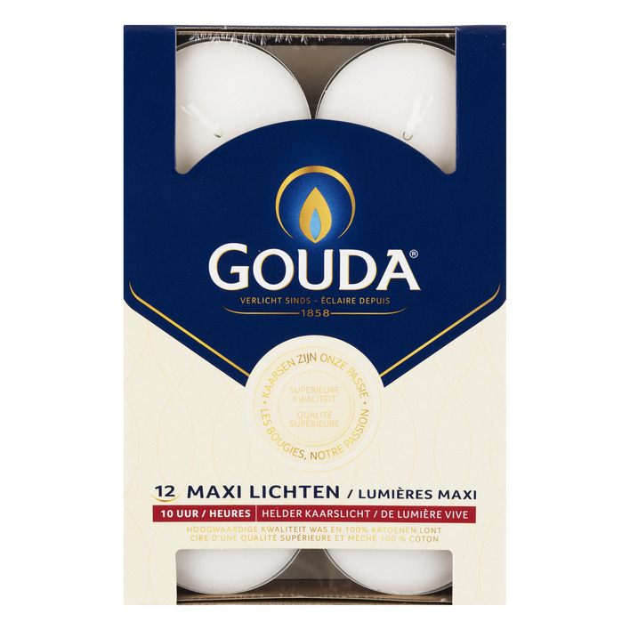 Gouda Waxinelichten maxi helder 10 uur