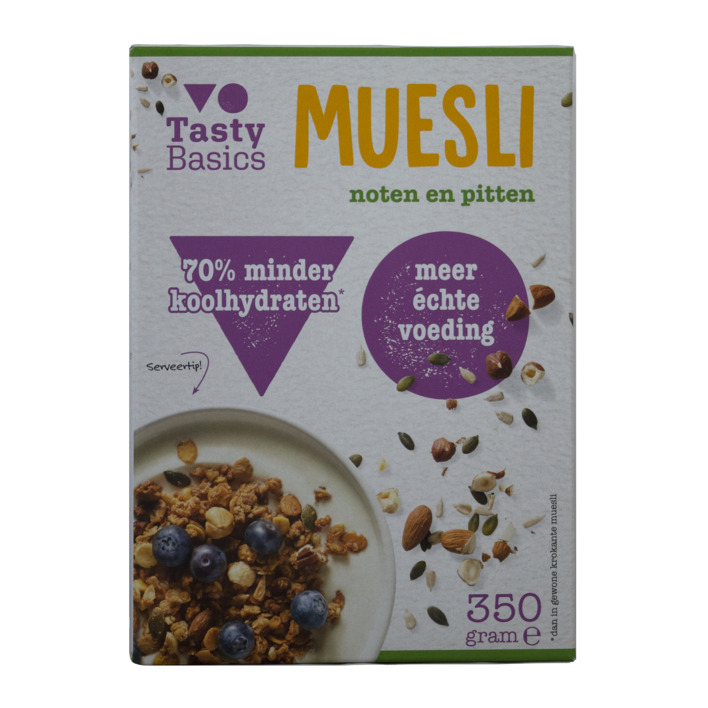 TastyBasics Low carb-high protein granola noten